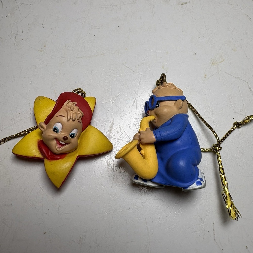 The Chipmunks- Alvin & Simon 2009 Santa's Best Mini‎ Ornaments Set of 2